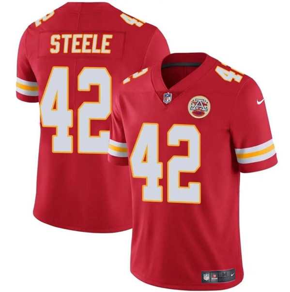 Men & Women & Youth Kansas City Chiefs #42 Carson Steele Red Vapor Untouchable Limited Football Stitched Jersey